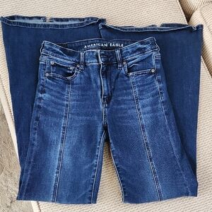 American Eagle Outfitters Women's Dark Festival Flare, Stretch Jeans, Size 4
